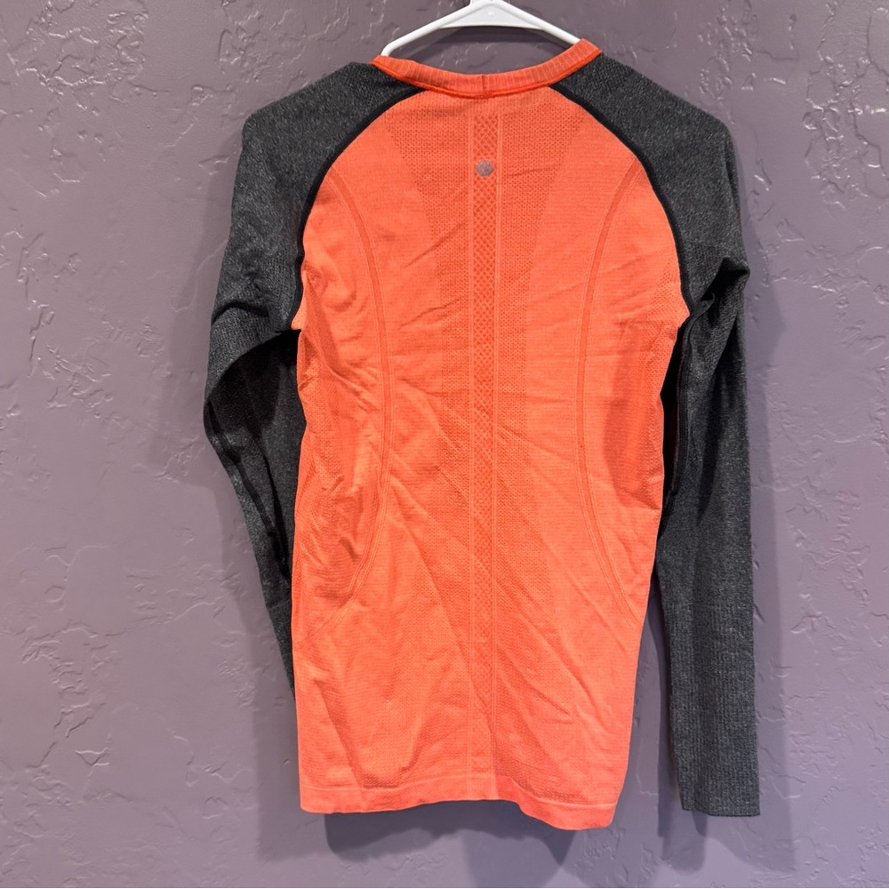 lululemon athletica Orange and Gray Long Sleeve Tee - 8